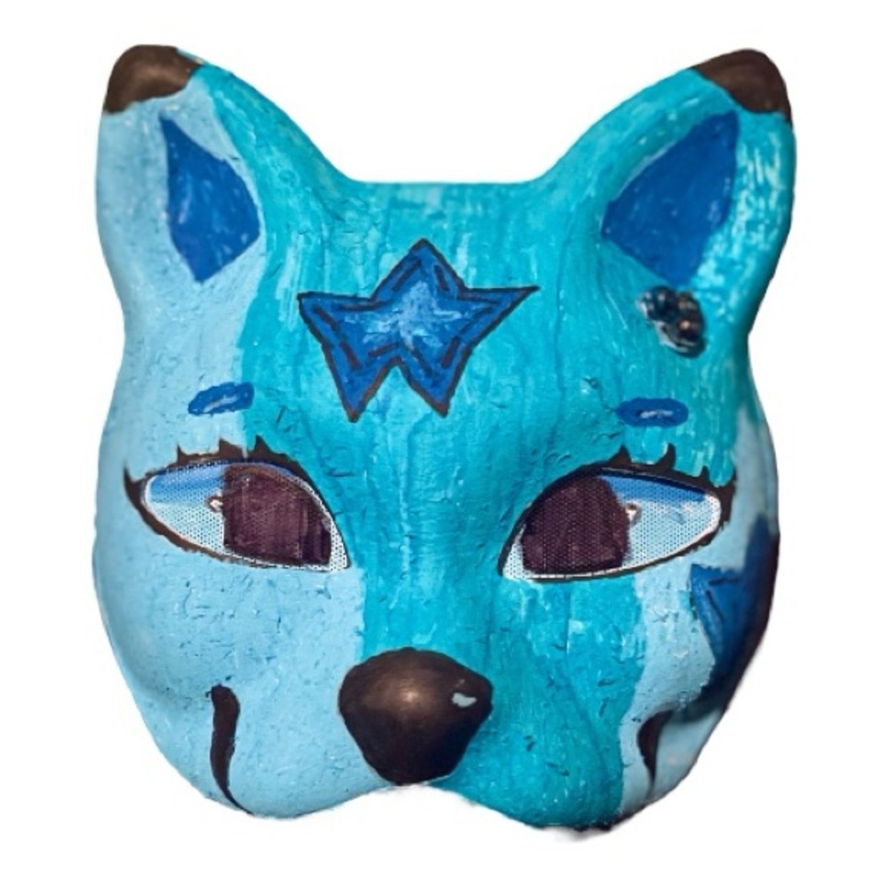 Blue Star Therian mask handmade. Handmade, and breathable.